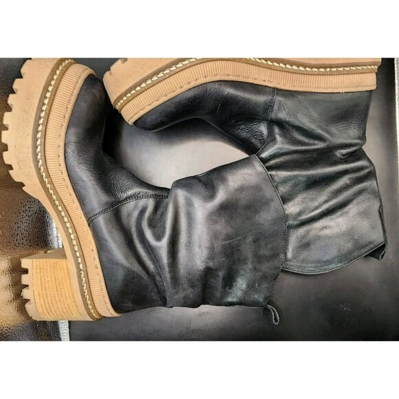 Free People Women's Mel Black Leather Slouch Boot Size 6 Boho Western - Picture 7 of 10